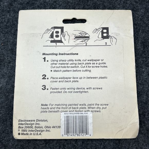 NOS Vtg 1989 InterDesign Customize It Clear Light Switch Wall Plate Wallpaper - Picture 3 of 6